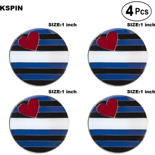 Leather Pride Lapel Pin Flag badge Brooch Pins Badges 4pcs