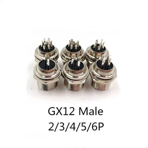 1pc GX12 2/3/4/5/6 Pin Male 12mm Circular Aviation Socket Plug Wire Panel Connector Plastic Cap Lid