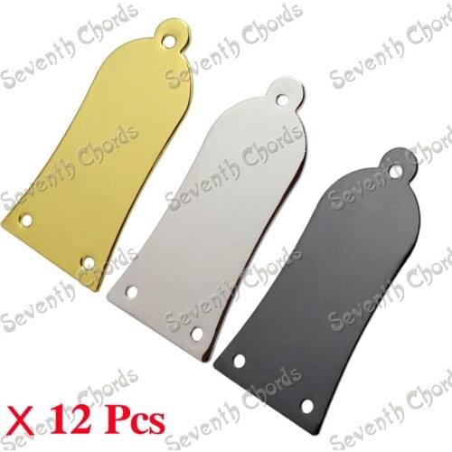 12 Pcs Metal 3 hole Truss Rod Cover Plate For Bass Guitar Replacement - 3 Colors For Choose