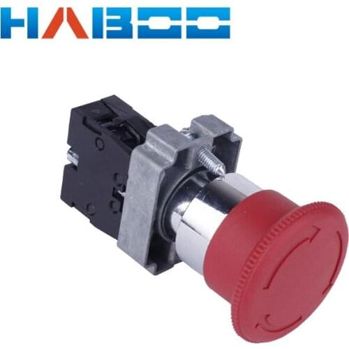 22mm XB2 Similar Red Mushroom Emergency Stop Switch Head Size 30mm/40mm/60mm 10A 600V