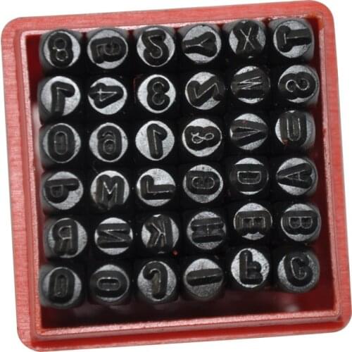 36pcs 7mm Letter Number Stamp Punch Set Hardware Tool Steel Metal Wood Leather Steel Punch Alphabet Letter Number Tool