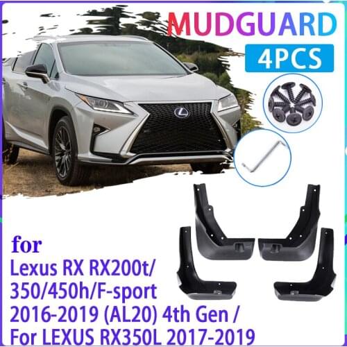 4 PCS Car Mud Flaps for Lexus RX RX350 RX450h RX200T RX350L F-sport 2016~2019 Mudguards Splash Guards Fender Auto Accessories