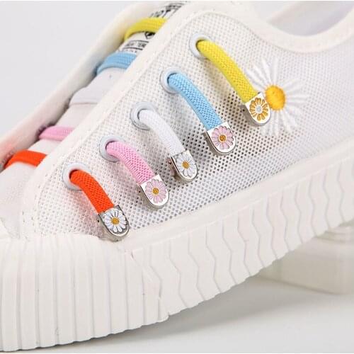 4pcs/set Daisy push button Shoelace Buckle Diamond Metal Push button shoes Lock Buckle For Flats Shoelace lock DIY Sneaker Kits