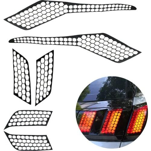 Car Rear Tail Light Lamp Decorative Decal Sticker Cover Auto Honeycomb Protector For Peugeot 3008 / 3008 GT 2017 - 2019 3008GT