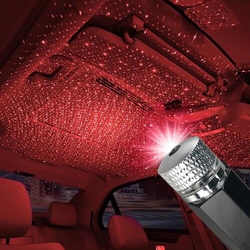 Car Roof Star Night Lights Projector Auto USB LED Ceiling Decoration Light Interior Atmosphere Lamp for Car Bedroom Party D5