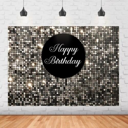 Glitter round sequin backdrop Boy Birthday Theme Decorations golden polka dot silver glitter adult photography background banner