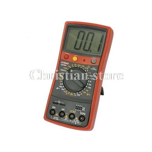 Black Red UA7904 Volt Amp Ohm Meter Digital Multimeter w 2 Test Leads