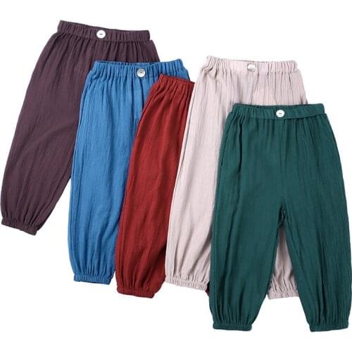 Children Pants 2020 Boy Girls Cotton and linen anti-mosquito pants Boys Kids Sports Baby Pants Summer Thin Shorts Boy Clothing