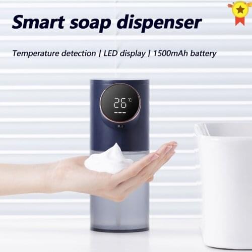 XiaoJie Automatic Foaming Soap Dispenser Tabletop 320ml Waterproof Smart Sensor Liquid Soap Dispenser for Bathroom Office Hotel