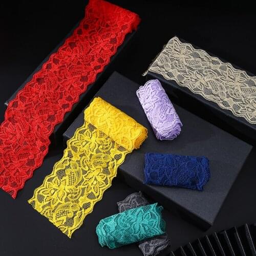 8cmx200cm Elastic White Black Lace Edge Lace Accessories Decorative Belt Hand Made DIY Material Skirt Hem Cloth