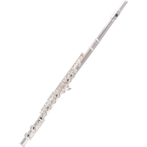 FLOFAIR FL-398Western Orchestra 16 Hole Closed Hole Copper Plated Silver One Key In C Adult Childrens Western Orchestra Instrum