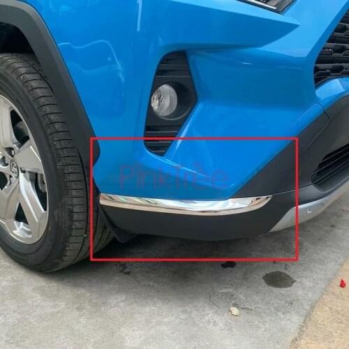 For Toyota RAV4 2019 XA50 Chrome Front Bumper Garnish Strip Anti-scratch Decoration Strip Trim Cover Exterior Accessories