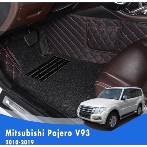 LHD Car Floor Mat For Mitsubishi Pajero V93 2010 2011 2012 2013 2014 2015 2016 2017 2018 2019 2020 Car Wire loop Carpet 3pcs/set
