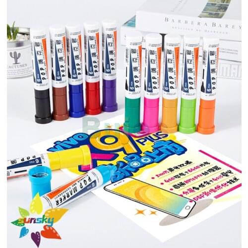 BAOKE Marker pen 12 color 6/10/12/20/30 mm alcohol pop pen set marker pen advertisement pen poster pen drawing art supplies