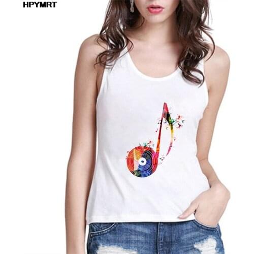 Music Note Printed Women Tank Tops Summer New Fashion Sleeveless T shirt Ladies Casual Harajuku Graphics Clothes Vest Female