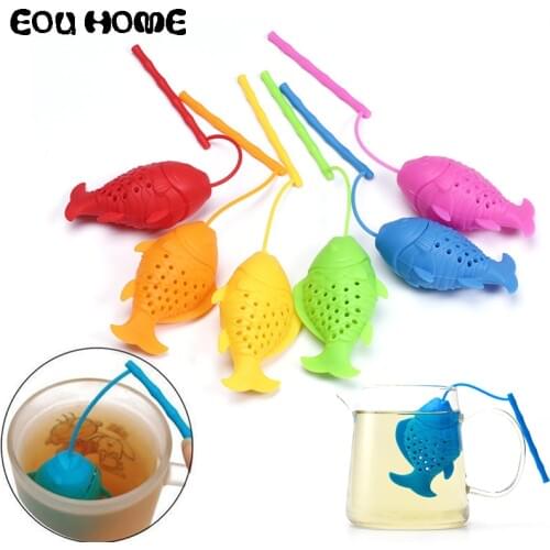 Cute Small Fish Shape Silicone Tea Infuser Tea Strainer Filter Silicone Sloth Tea Infuser for Drinking Coffee Tea Accessories