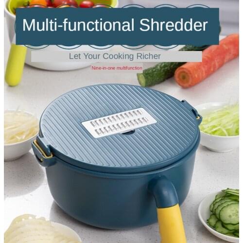 Multi Manual Slicer Rotate Vegetable Cutter With Drain Basket Multi-function Kitchen Veggie Shredder Grater Slicer Free Peeler