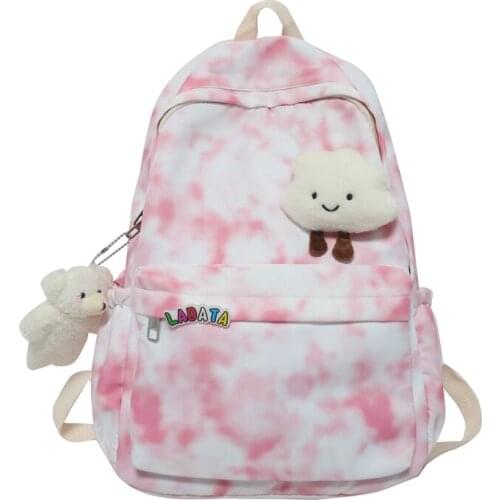 Fashion Luxury Women Laptop Backpack Tie-Dye School Bags For Teenage Girls Kawaii College Student Kids Book Bag Rucksack 2021