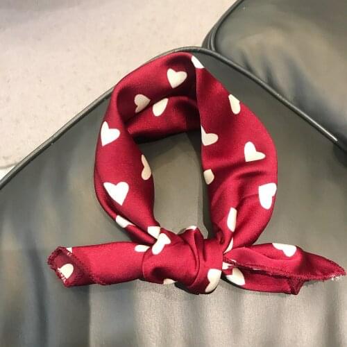 2020 New 50*50 Women Silk Scarf Square Headband Shawls Print Office Small Neck Scarves Kerchief