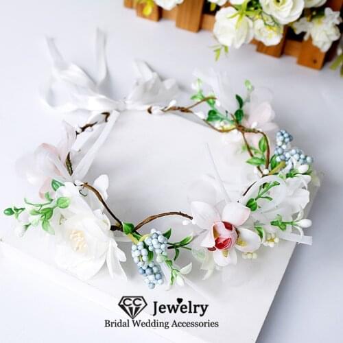 CC Headbands for Women Wedding Accessories Engagement Hair Ornaments Bridal Crowns 100% Handmade Flower Hairbands Wreath 58354