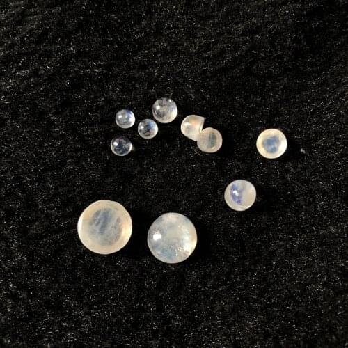 Wholesale 1pcs Rainbow Moonstone Cabohcon Bead 4mm 5mm 6mm 8mm 10mm 12mm Round Cabochon Beads Pendant Ring Face