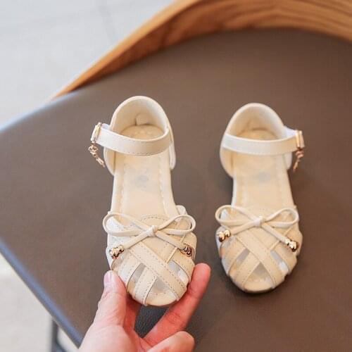 Princess Fashion Cut-Outs Bow Little Girl Child Sandals 2021 Kids Summer Shoes For Baby Girl Beach Sandles 1 3 5 7 9 11 12 Years