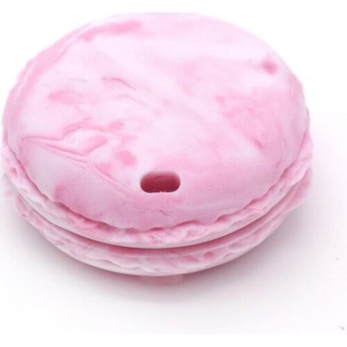 10pcs Macaron Teether BPA Free Silicone Teething Necklace Wholesale Newborn Chewable Toys For Teeth Funny Pendant For Pacifier