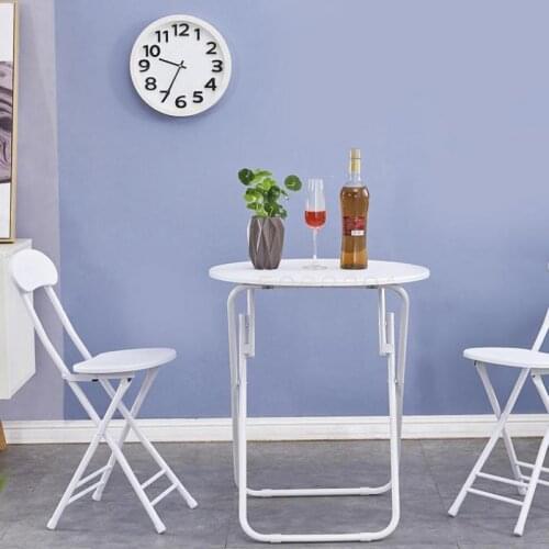 Simple Folding Table Portable Square Table Setting Table Household Dining Table Small Round Table Balcony Negotiating Round Tabl