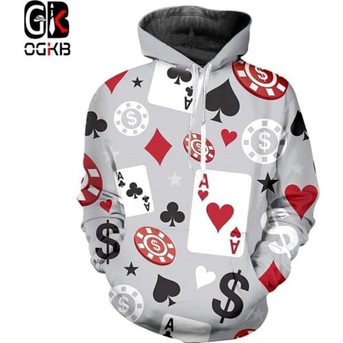 OGKB Pullover Male Hot Loose Long 3D Hoody Printed Poker Streetwear Plus Size 5XL Garment Man Autumn Hoodies Sweatshirts