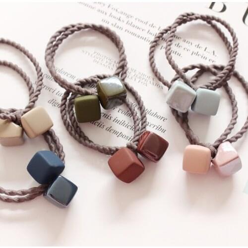 Scrub rubber color hair rope box head hair band hair elastic bands hair ornaments headdress