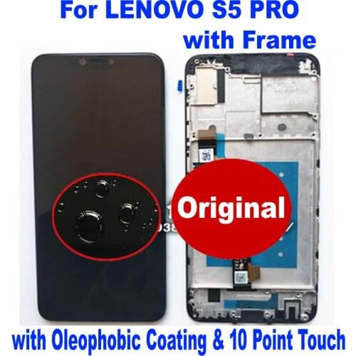 100% Original Working Glass Sensor LCD Display 10 Touch Screen Digitizer Assembly with Frame For Lenovo S5 Pro L58041 S5Pro GT