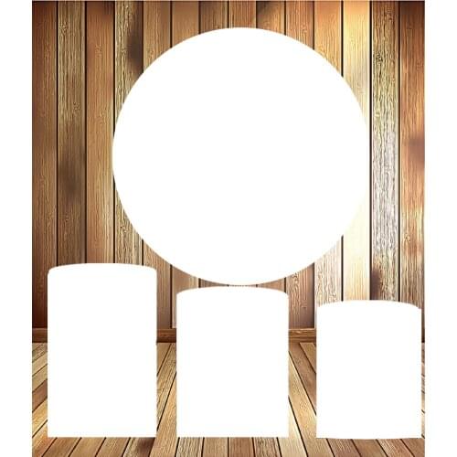 Circle Background Round Backdrop White Customize Cylinders Covers Birthday Party Decoration Cake Table Banner Vinyl Fabric