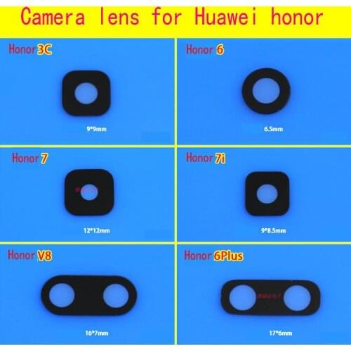 2pcs/lot XGE Rear Camera Glass lens & Adhesive Sticker For Huawei honor 3C 6 6plus 7 7i V8 honor3C/6/6plus/7/7i/V8