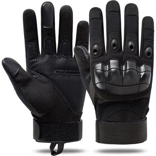 Outdoor Mens Motorcycle Gloves Full Finger Training Gloves with Protective Pad Soft Protective Anti-skid Riding Gloves
