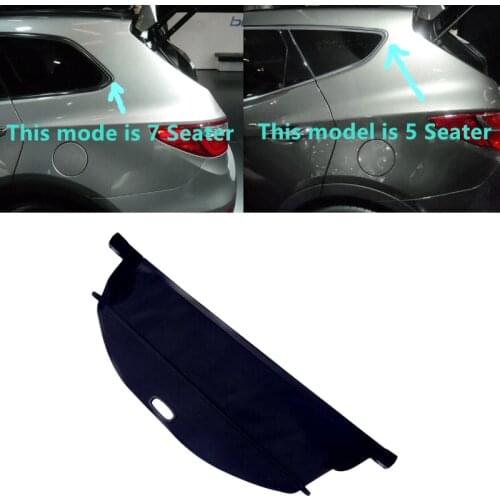 For Hyundai Santa Fe Sport XL 2013-2018 Black Retractable Rear Trunk Luggage Shield Shelf Cargo Cover Car Accessories