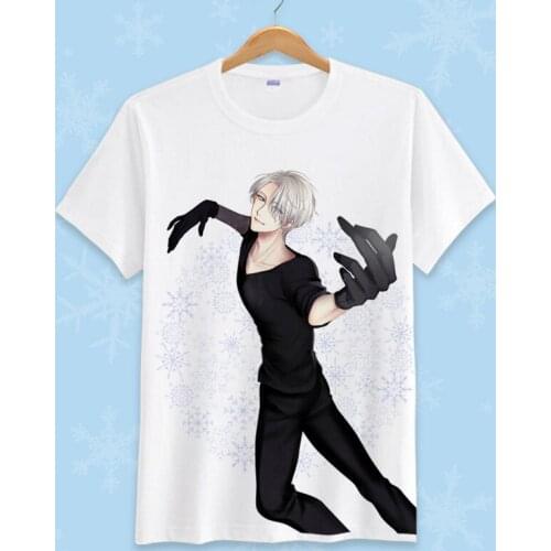 Yuri on ice Mens Stylish T Shirts Women Cotton O Neck Tops Summer Cartoon Cosplay Short Sleeve T-shirt