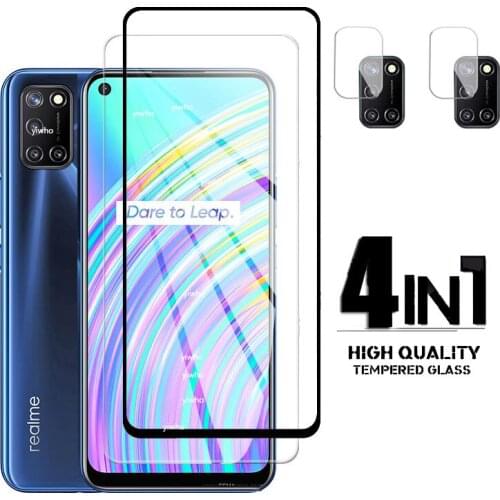 4 in 1 Screen Protectors realmi c17 glass camera lens on for oppo realme c17 2020 protective glass on realme c12 c11 film