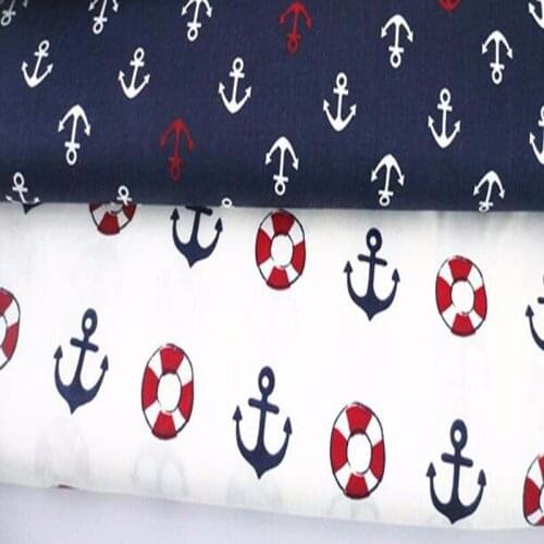 ZY 2pcs anchor series 40cmx50cm Cotton Fabric Sewing fabrics for patchwork cheap tecidos para roupa quilting tissue tecido tida