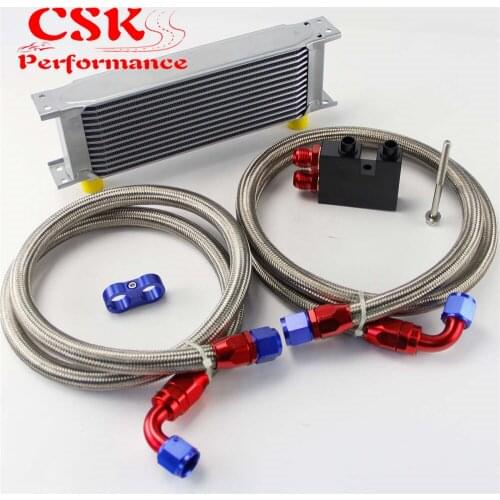 13 Row 248mm AN10 British Oil Cooler Kit Fits For BMW N54 Engine Twin Turbo 135i E82 335i E90 E92 E93 Silver