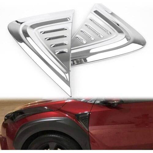 For Toyota CHR 2016 2017 2018 C-HR Car Side Fender Air Vent Cover Trim Chrome ABS 2PCS