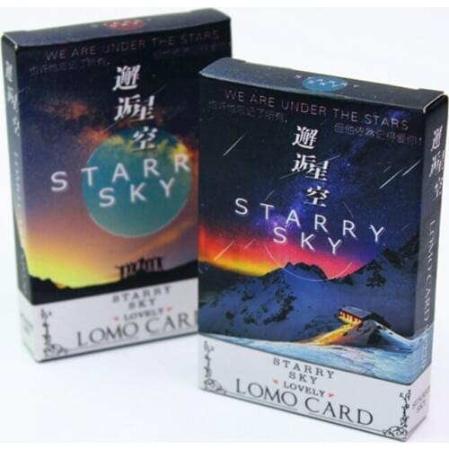 28 Sheets/Set Encounter Starry Sky Series Lomo Card Cartoon Clouds Mini Postcard Message Card Christmas and New Year Gifts