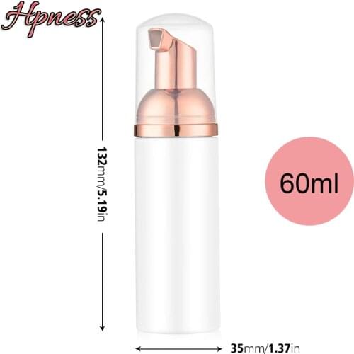 60ML High Quality Rose Gold Plastic Foam Pumper Shampoo Bottle Cleanser Foam Container Refillable Empty Cosmetic Mousse Bottle