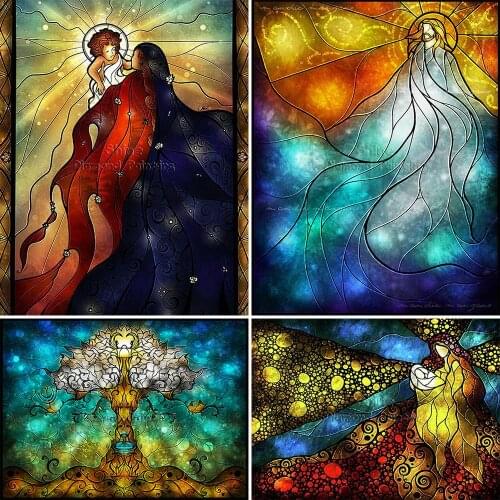 Diamond Painting Cartoon Religion Holy Light 5D DIY Embroidery Square Round Landscape Mosaic Set Cross Stitch Home Decor Gift