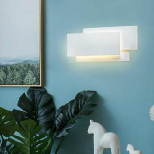 Aluminum LED Wall Lamp Living Room Sconces Lighting Staircase Square Lamps Bedroom Bedside Hotel Wall Light