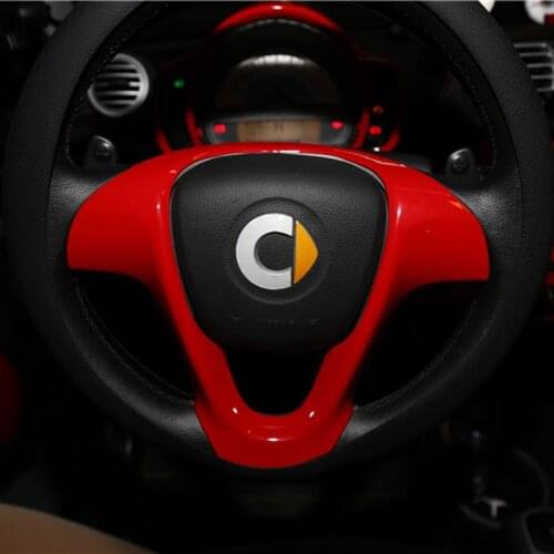 Auto Steering Wheel Decorative Frame Car Sticker For Mercedes Smart Fortwo 451 Accessories Interior Styling Modification