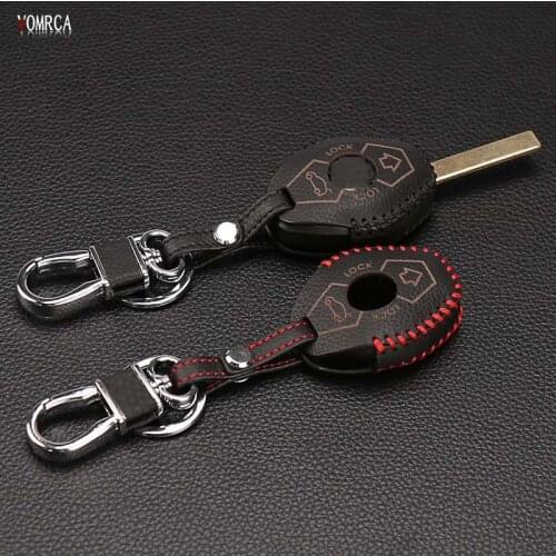 High quality leather key case for BMW X3 X5 Z3 Z4 3 5 7 Series E38 E39 E46 E83 M5 325i key protection shell dust collector