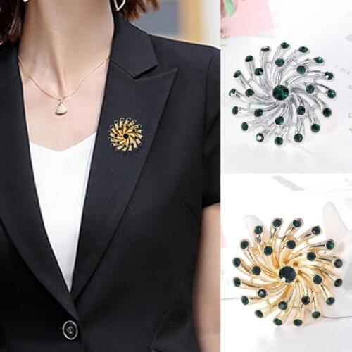 Ladies Corsage Brooch Round Decorative Fashion Retro Geometry Rhinestone Collar Badge Accessory Supplies Brooches брошь женская