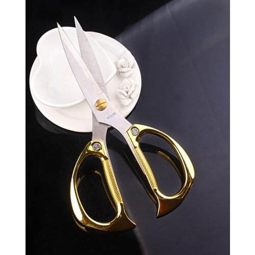 Prajna Household Scissors Stainless Steel SchoolOffice Scissors High Quality Dedicated Scissor Tool Kitchen Gold Scissors Gold