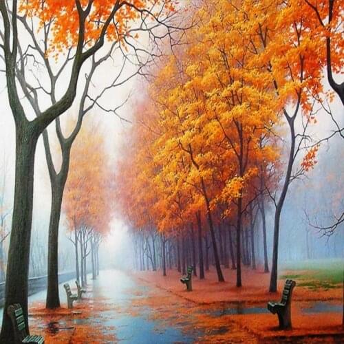 Dropship Photo Wallpaper Natural Scenery Park Autumn Leaves Mural Living Room TV Decoration Backdrop Custom Wallpaper