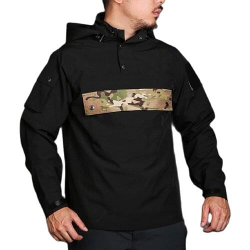 Emersongear Hoodie WaterProof Windbreaker Postman Hip Hop Style Camo Jacket Tactical Multicam Tracksuit Streetwear Windbreaker
